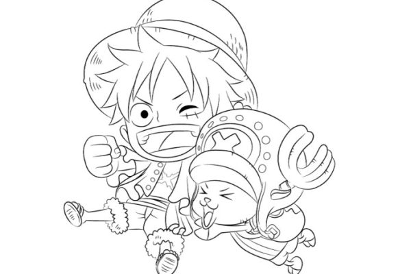 One piece anime coloring pages