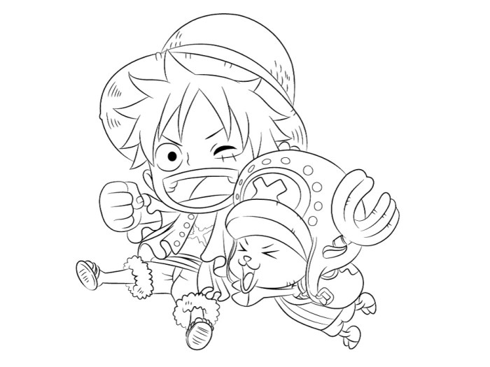 One piece anime coloring pages