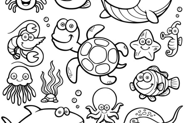 Under the sea animals coloring pages