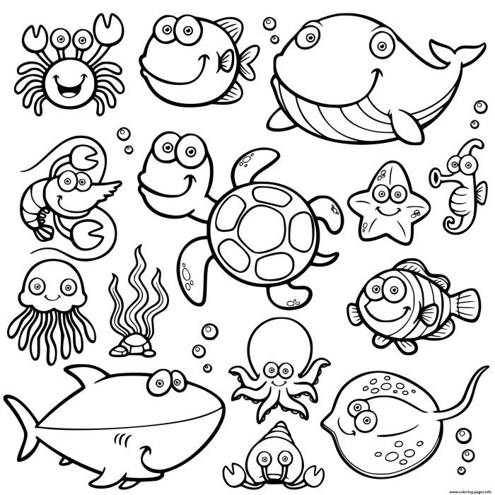 Under the sea animals coloring pages