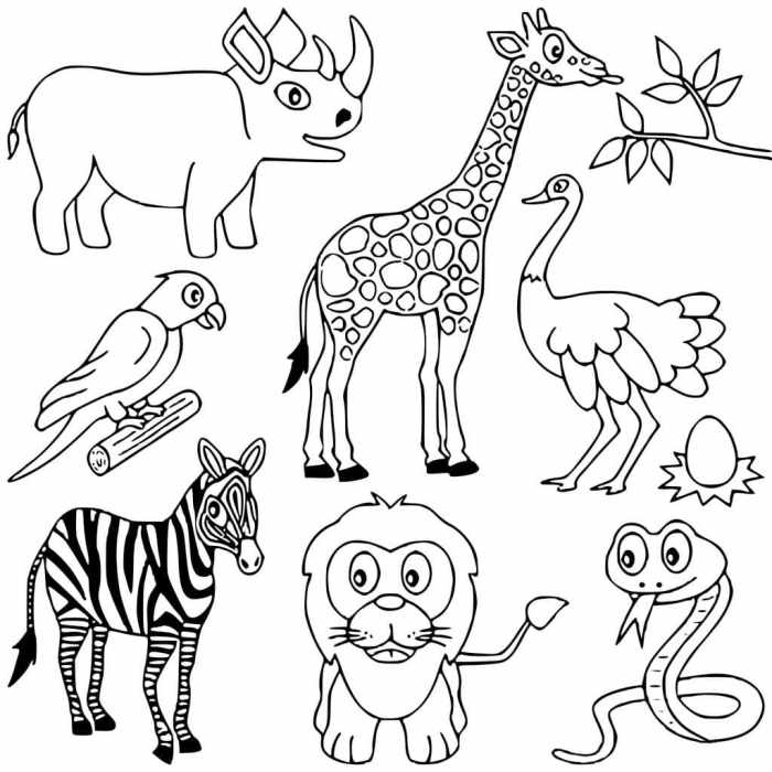 African animals coloring page