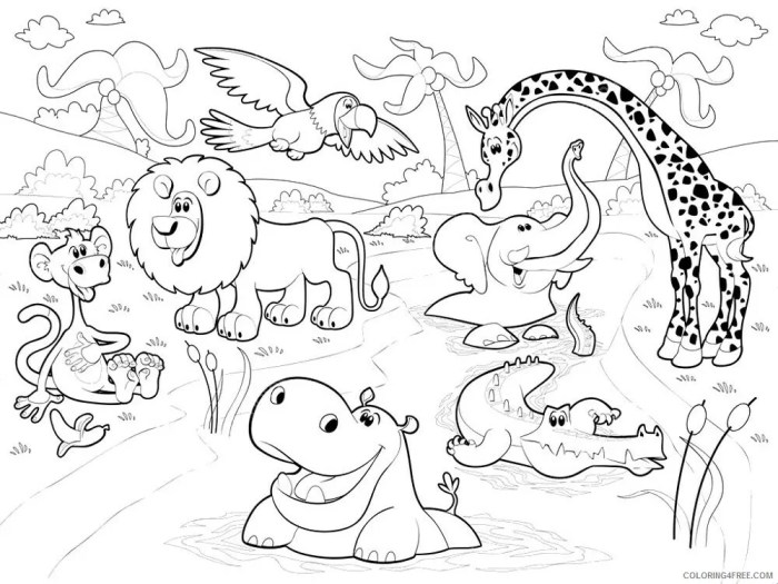 African animals coloring page