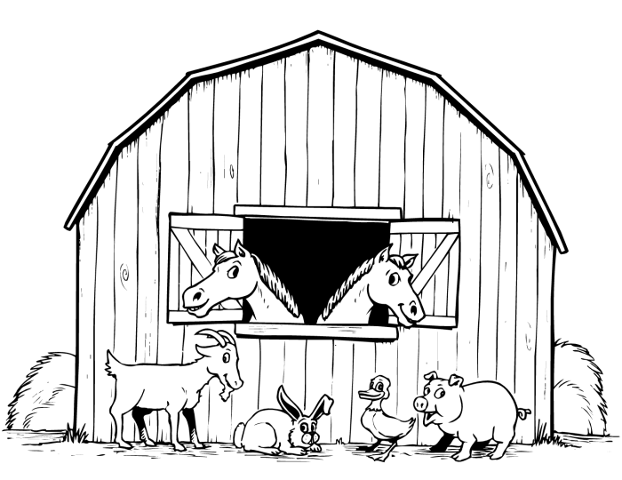 Free farm animal coloring pages