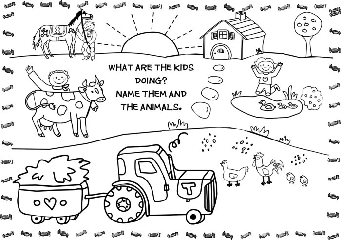 Farm animal coloring sheet