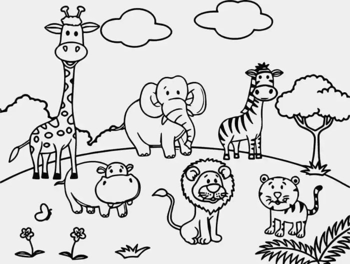 Free zoo animal coloring pages