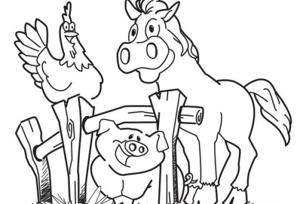 Free coloring pages of farm animals