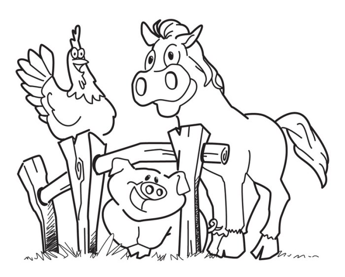 Free coloring pages of farm animals