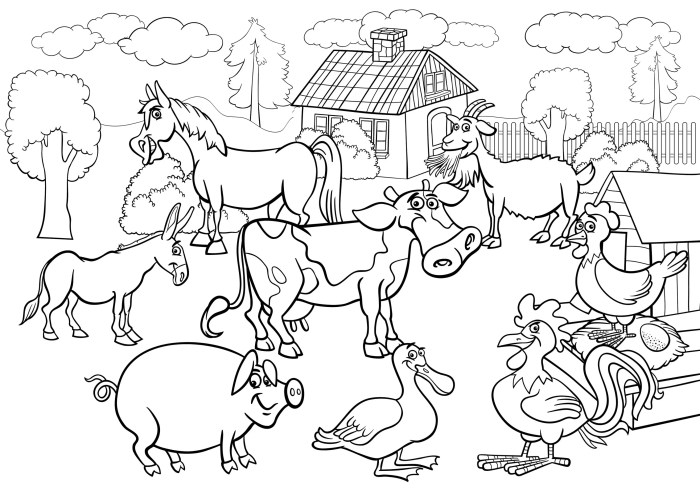 Farm animal coloring sheet