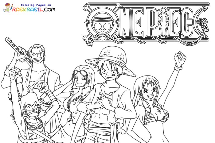 One piece anime coloring pages