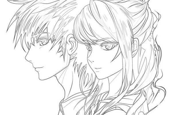 Anime couple coloring pages