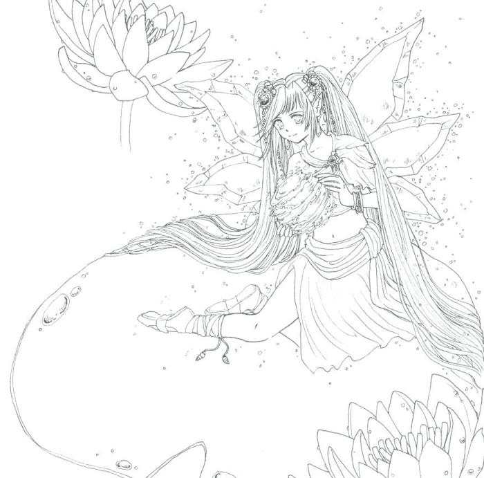 Anime fairy coloring pages