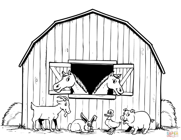 Barn animals coloring pages