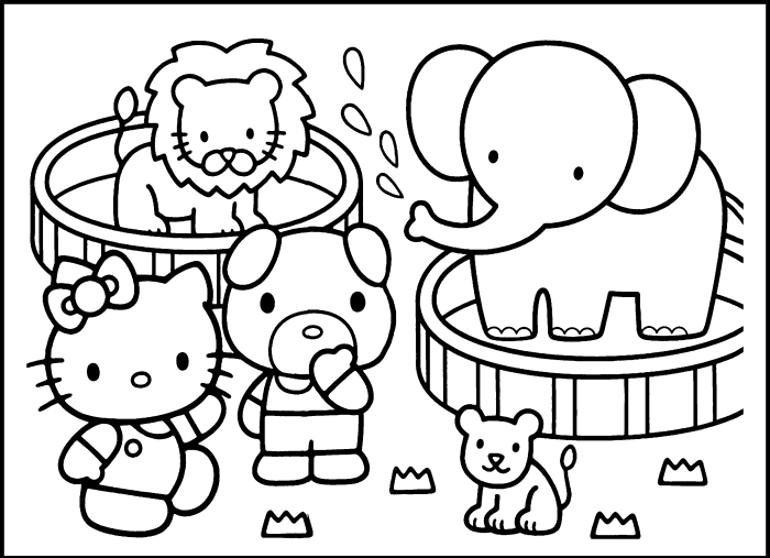 Printable coloring pictures of zoo animals