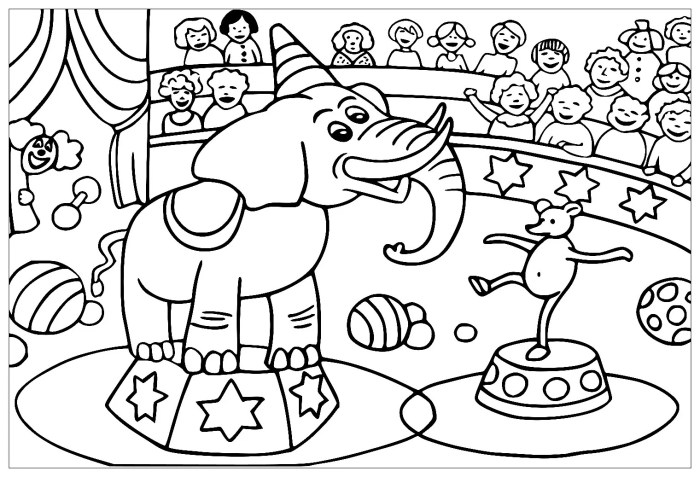 Circus animal coloring pages