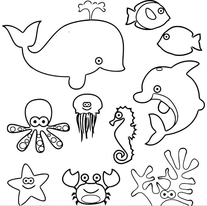 Under the sea animals coloring pages