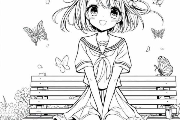 Anime cute coloring pages