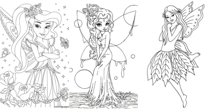 Anime fairy coloring pages