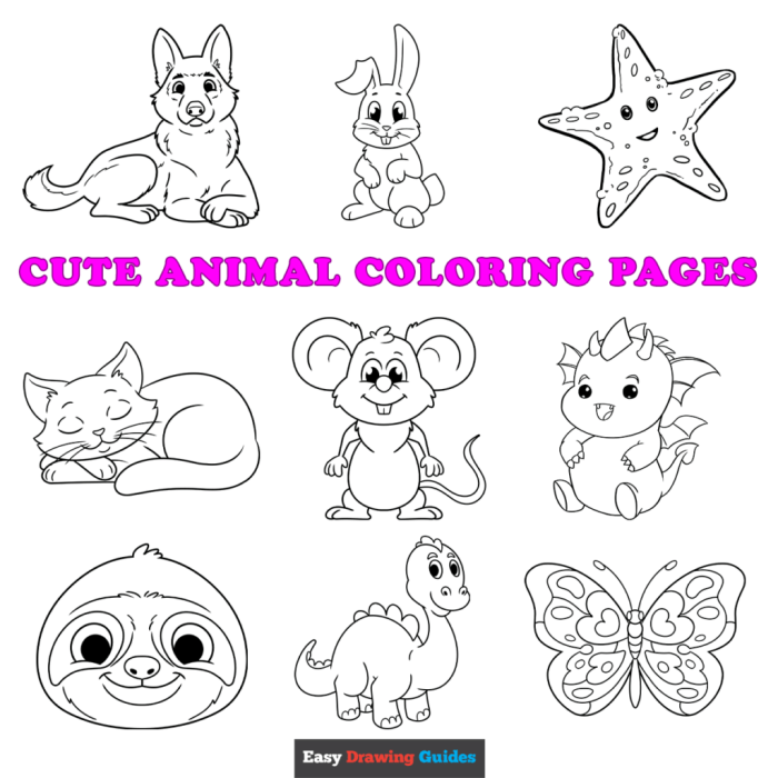 Easy animal coloring pages