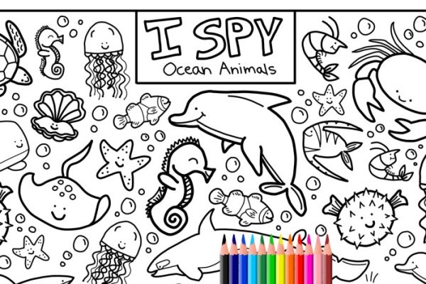 Ocean animals coloring sheets