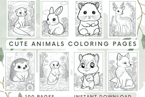 Coloring sheets cute animals