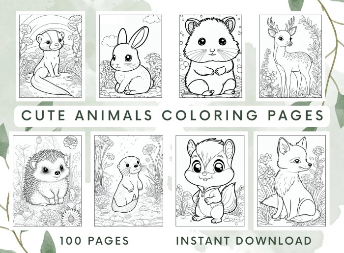 Coloring sheets cute animals