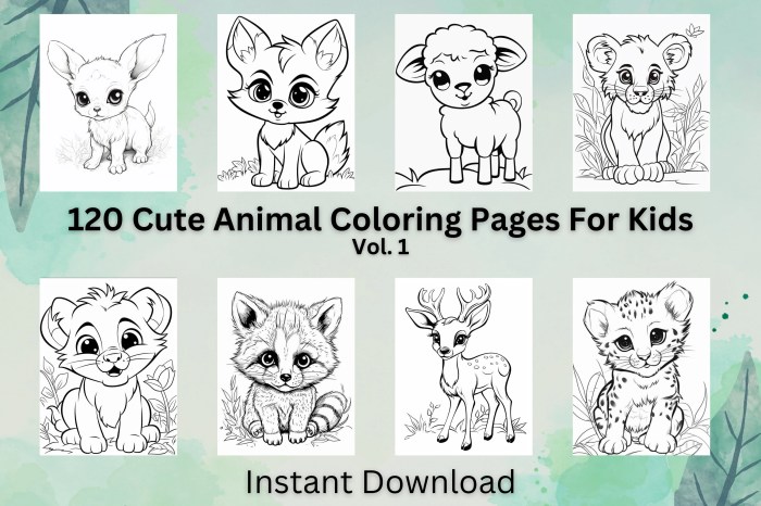 Cute animal coloring sheet