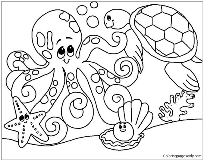 Free ocean animal coloring pages