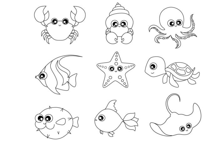 Coloring pictures of sea animals