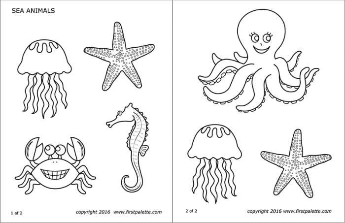 Sea animal coloring pages printable free