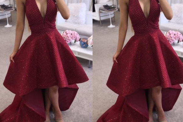 Burgundy dress for wedding guest