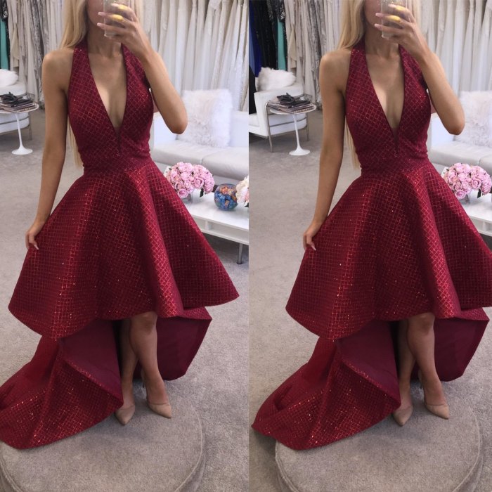 Burgundy dress for wedding guest