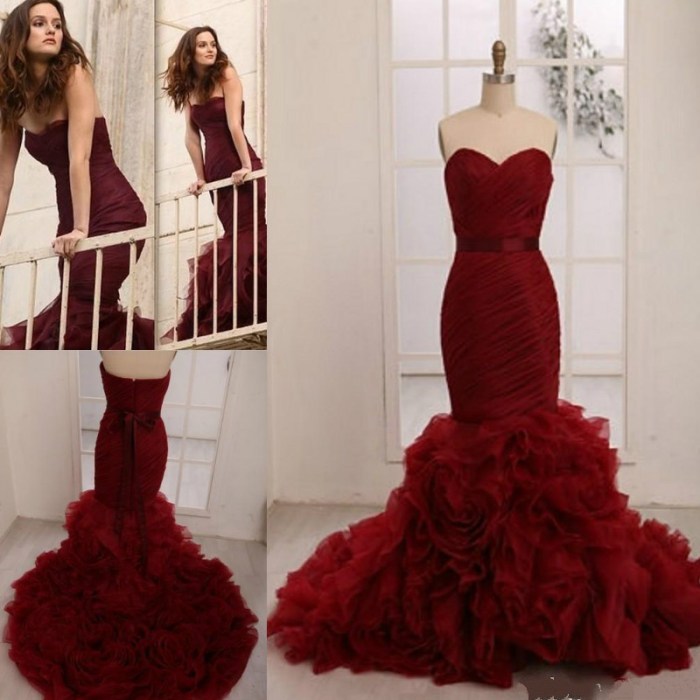 Burgundy dresses bridesmaids beautiful brides watters