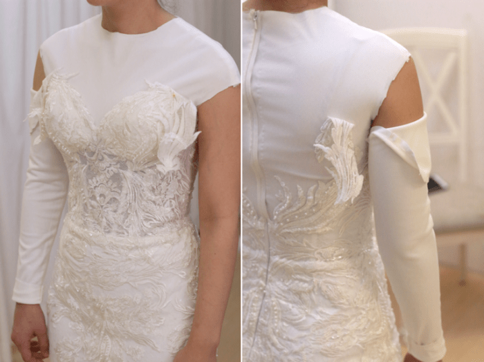 Adding sleeves to a wedding dress