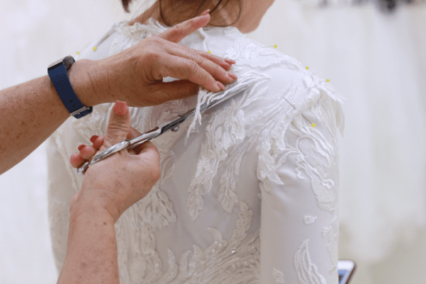 Adding sleeves to a wedding dress