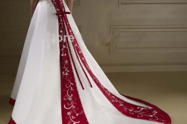 Burgundy colored wedding dresses