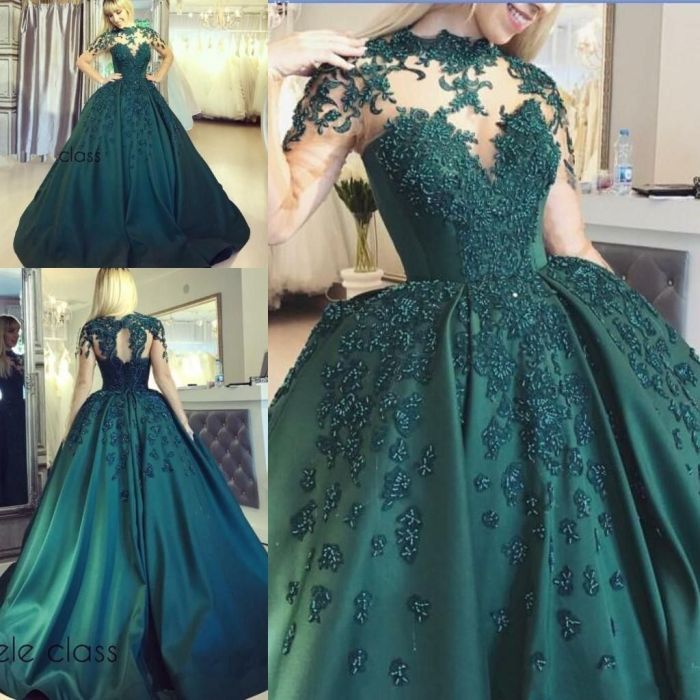 Hunter green wedding dress